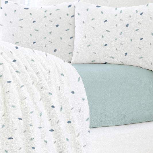Raindrop Fleece Bedsheet - Aqua