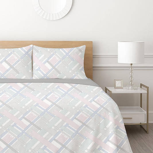 Pastel Weave fleece bedsheet set - Grey