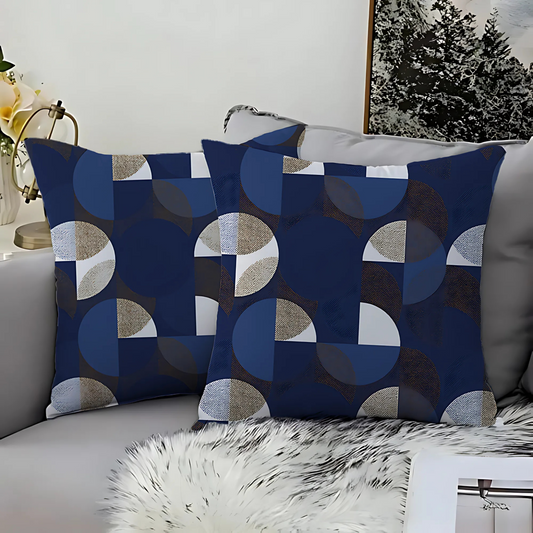 Geometric Navy Cushion Covers