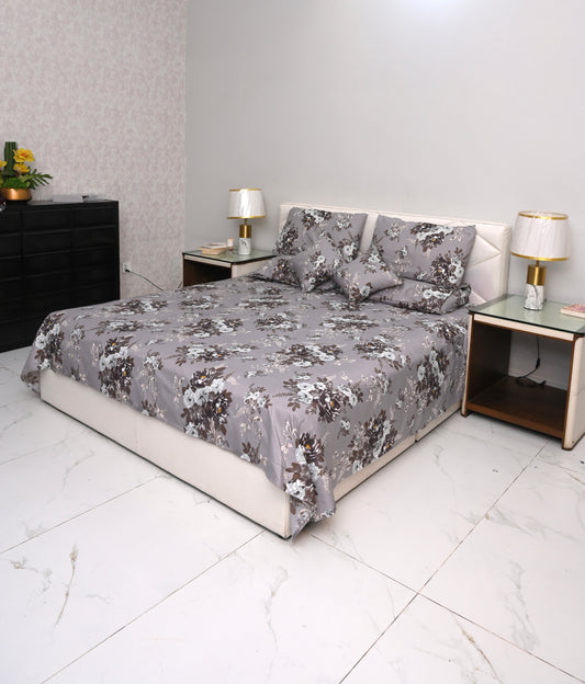 Ash Rose Printed Bedsheet Set