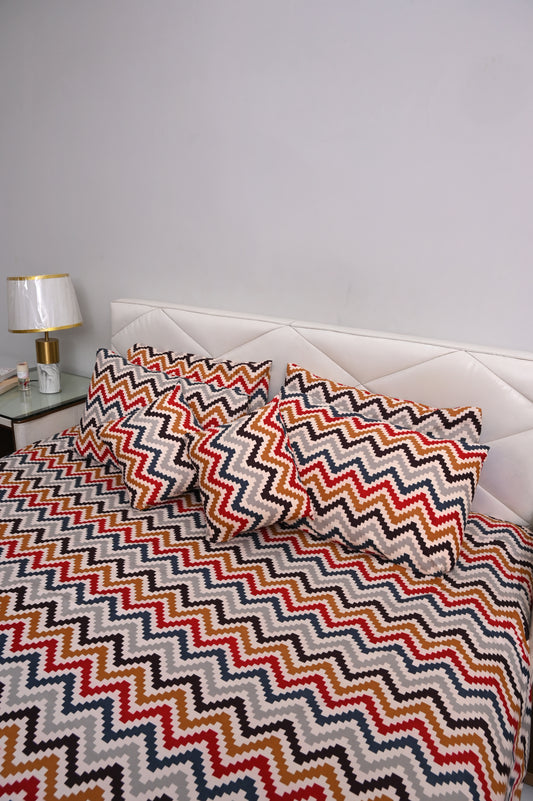 Colour Wave Printed Bedsheet