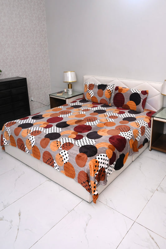 Polka Dots - 200 GSM fleece bedsheet