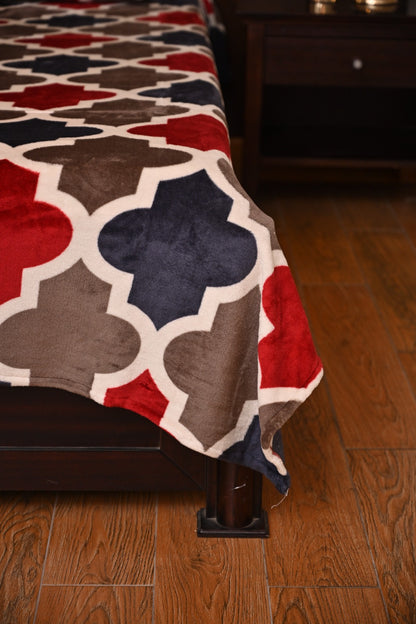 Mosaic Geometric – 200 GSM Fleece Bedsheet