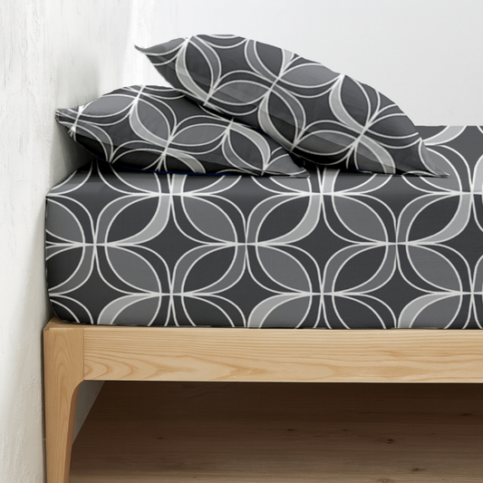 Fitted sheet - Geometric Grey
