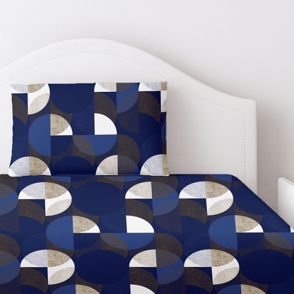 Geometric Navy Printed Bedsheet