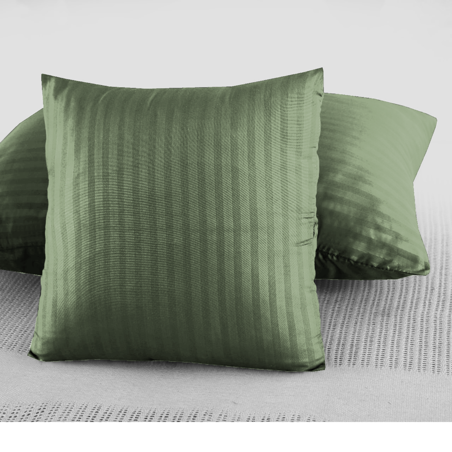 Polyester Green Satin Stripe Bedsheet