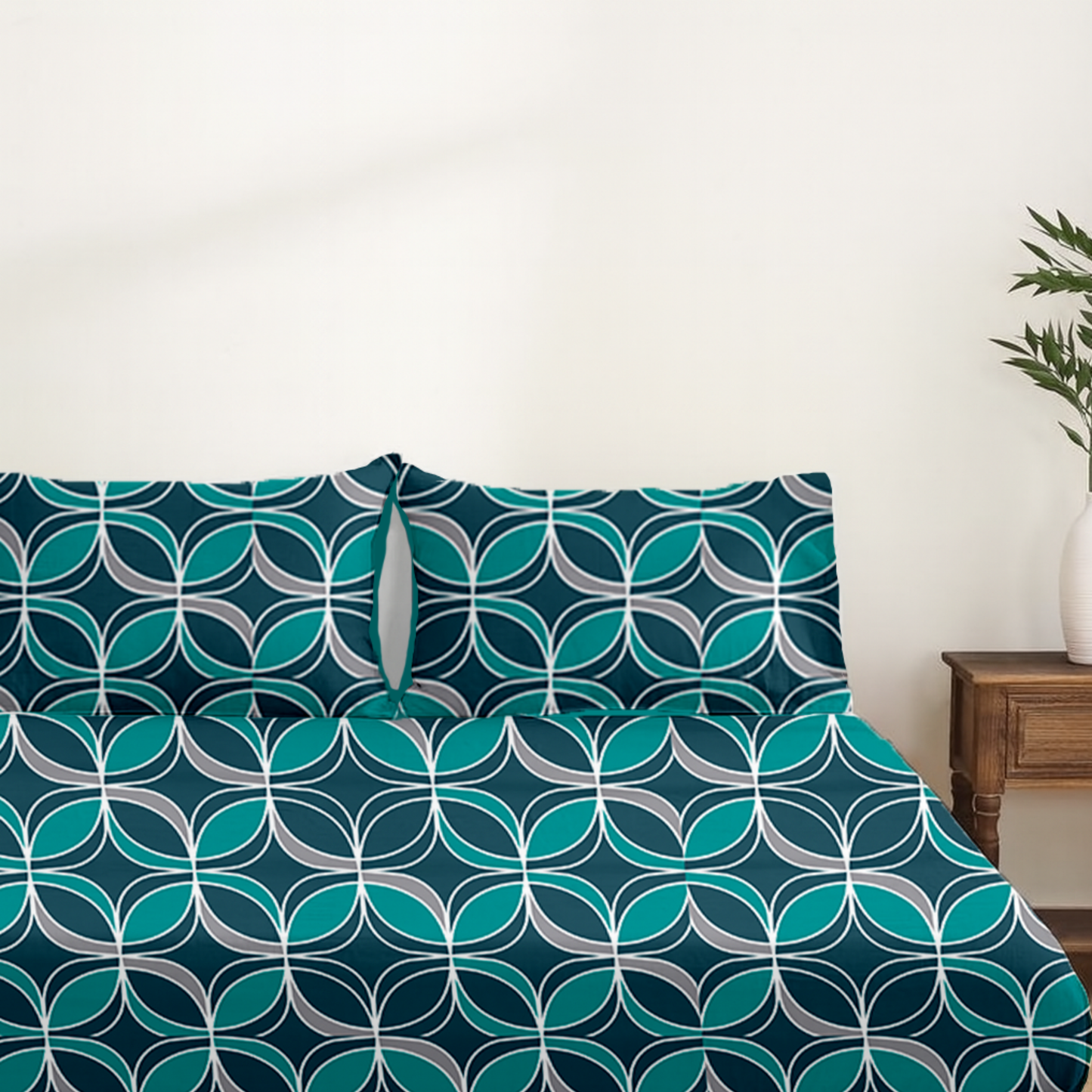 Fitted sheet - Geometric Zinc