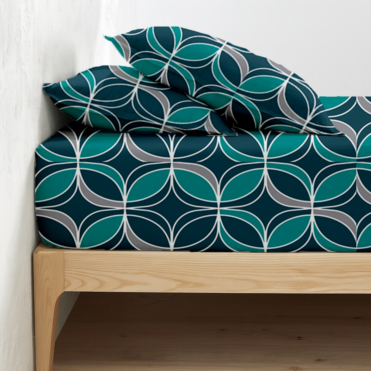 Fitted sheet - Geometric Zinc