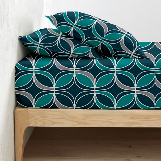 Fitted sheet - Geometric Zinc