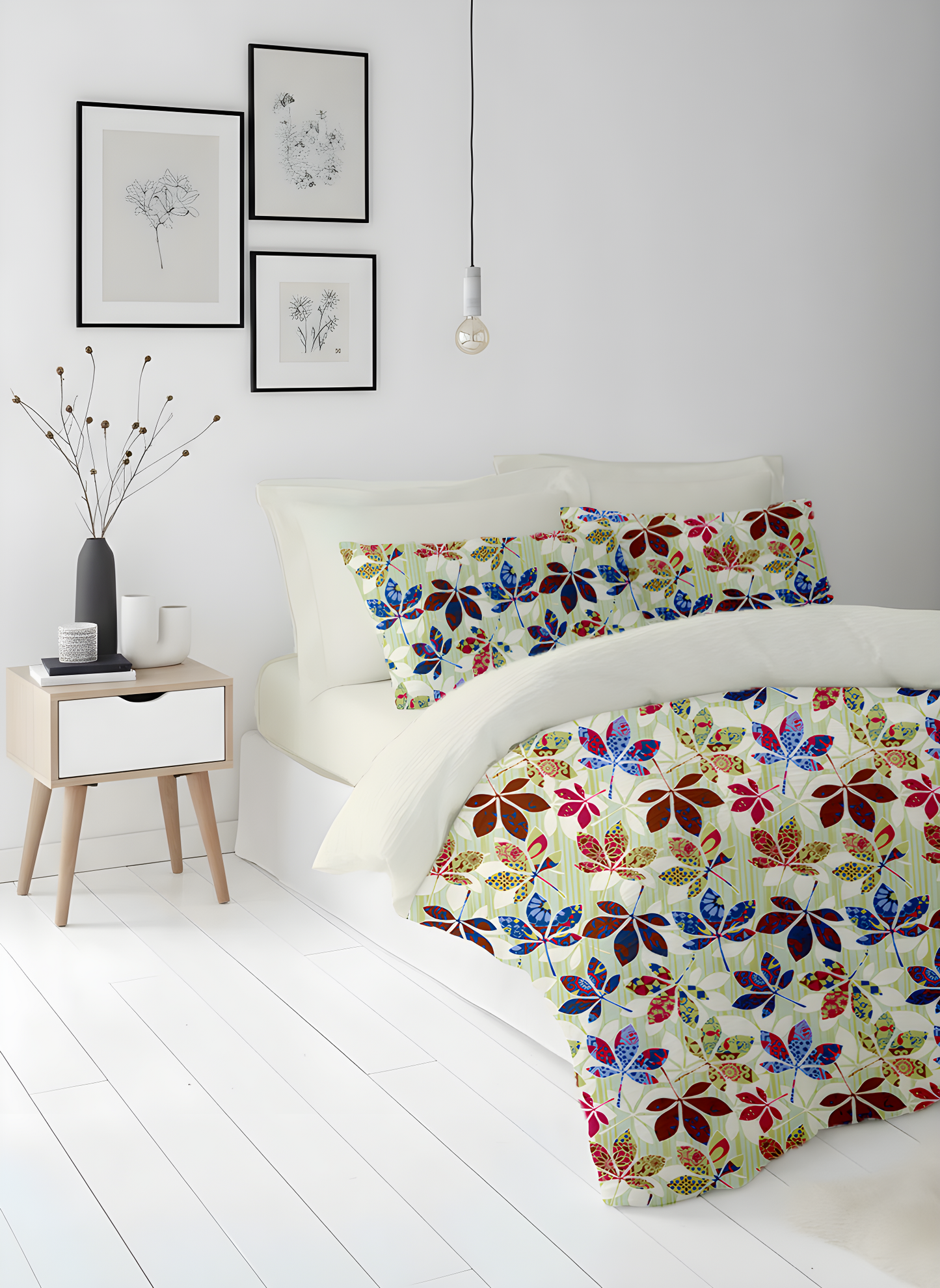 Regal Flora Duvet Covet Set 6pcs - Olive Bloom