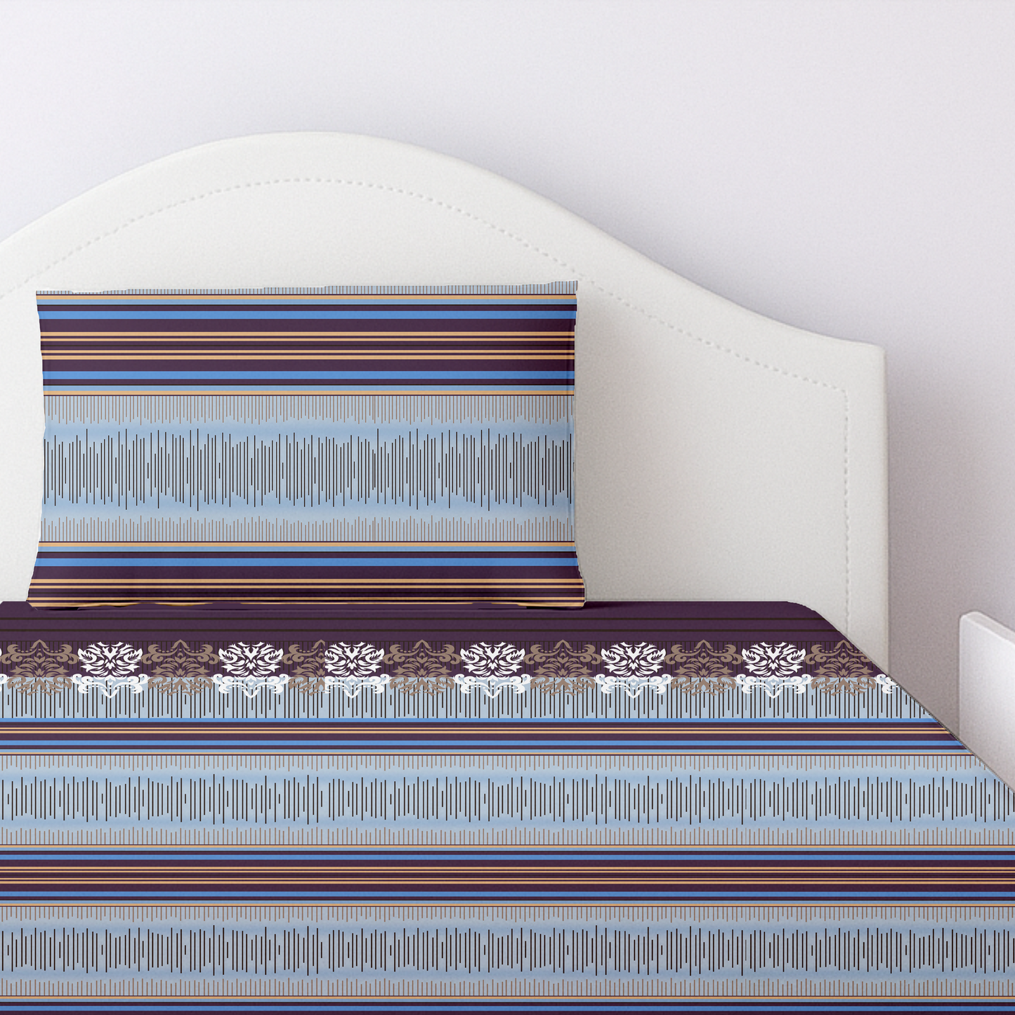 Twilight Stripes Printed Bedsheet