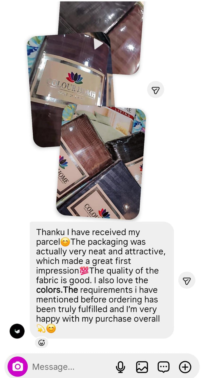 Customer feedback screenshot shared with Colour Home