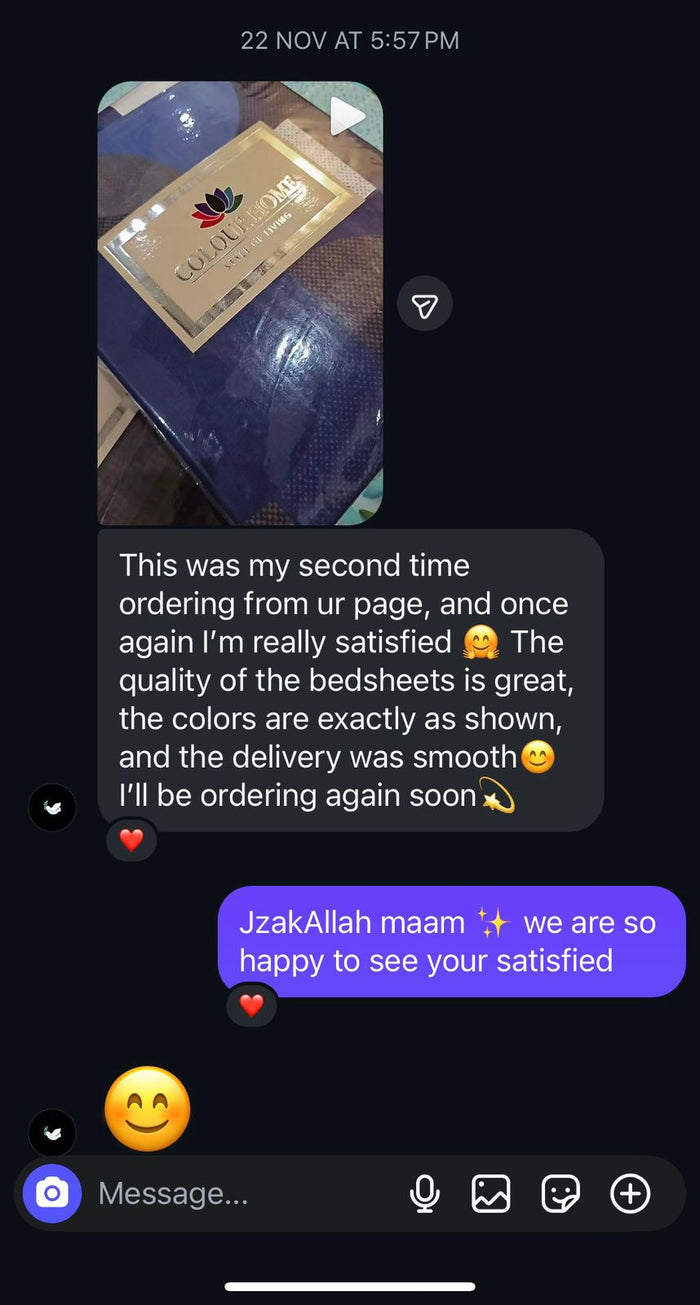 Customer feedback screenshot shared with Colour Home