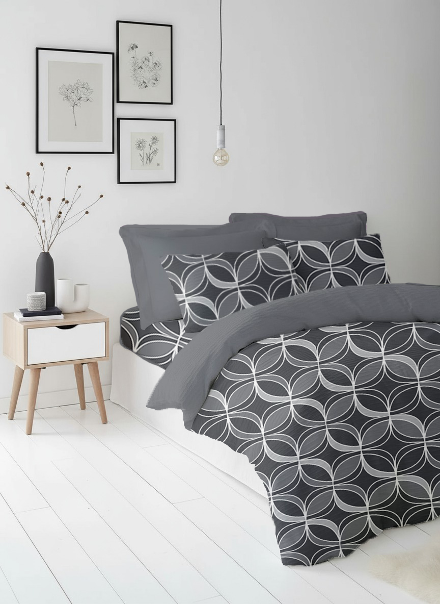Geometric Grey Duvet Cover Set