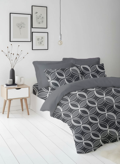 Geometric Grey Duvet Cover Set