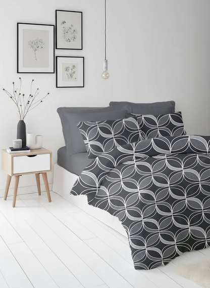 Geometric Grey Duvet Cover Set