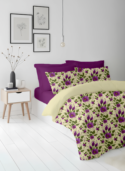 Garden Grace Duvet Cover Set 6pcs -  Purple