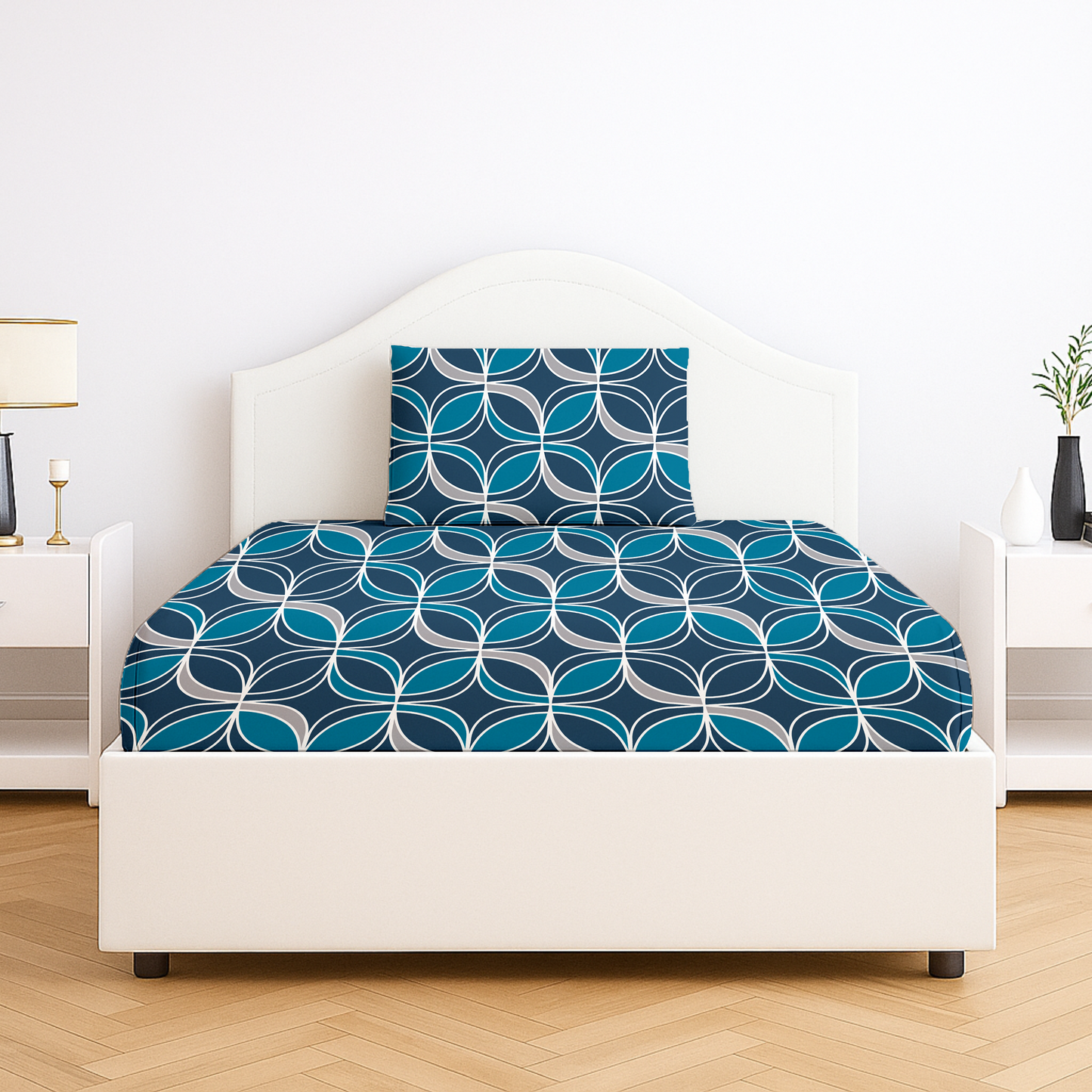 Geometric Zinc Printed Bedsheet