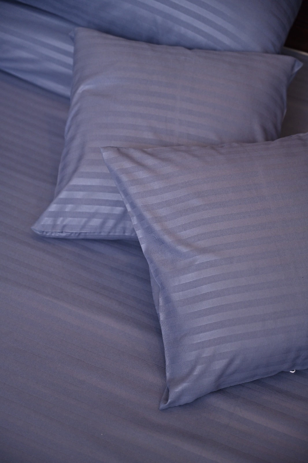Polyester Denim Satin Stripe Bedsheet