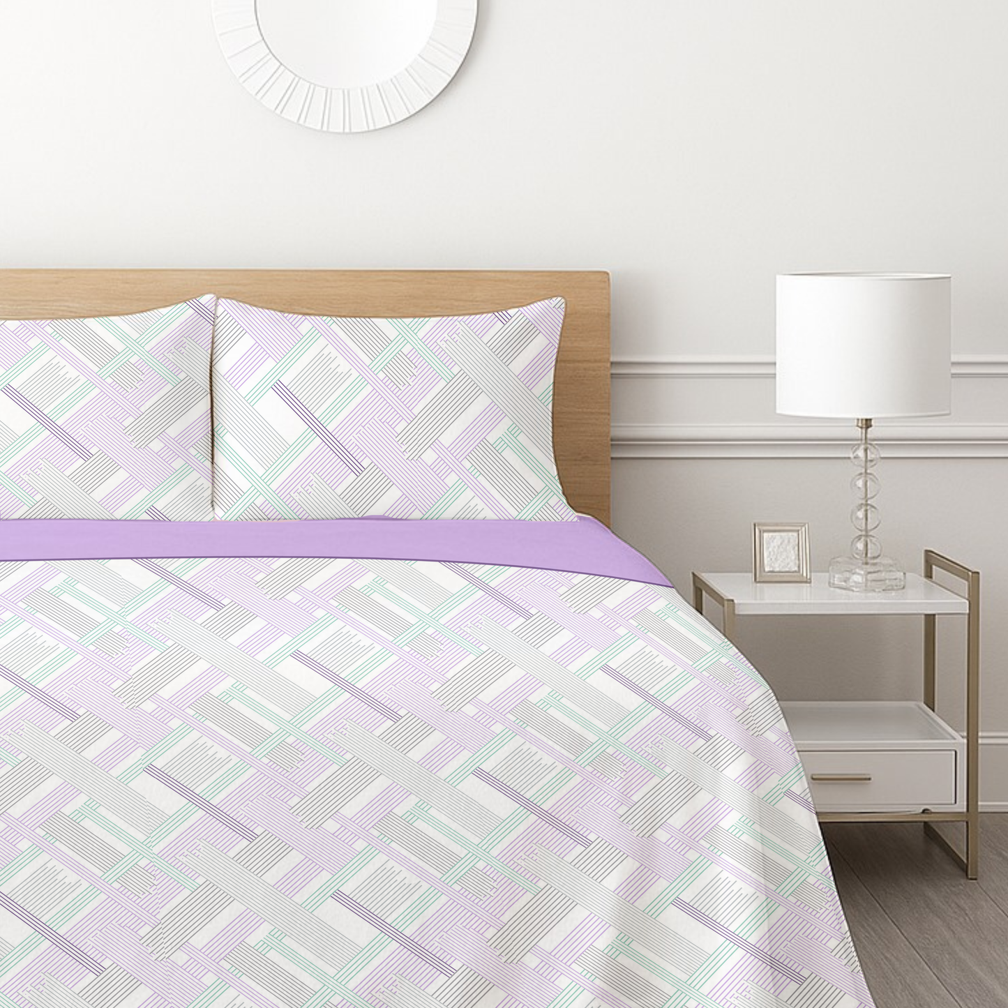 Pastel Weave fleece bedsheet set - Cotton Candy