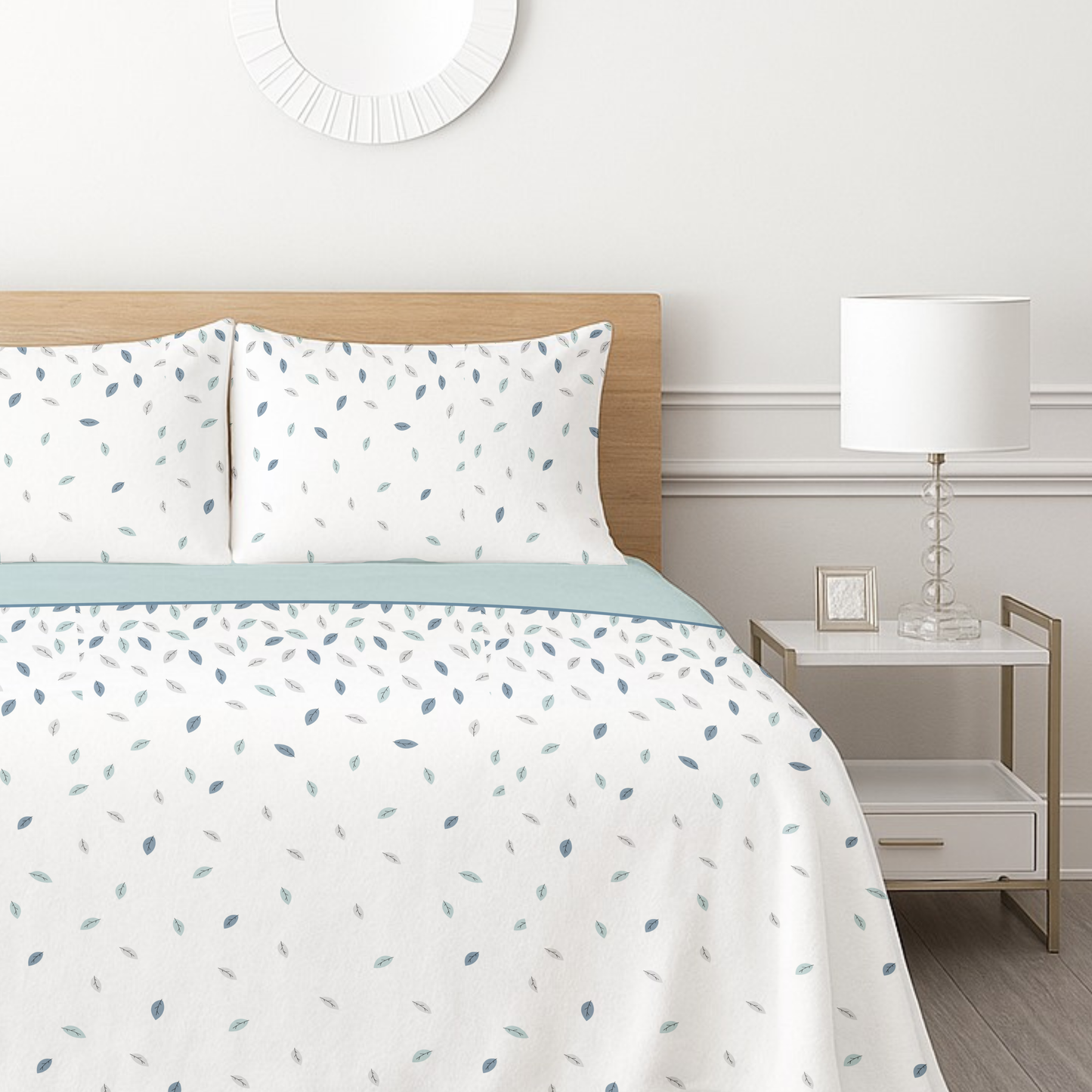 Raindrop Fleece Bedsheet - Aqua