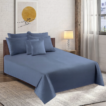 Polyester Silver Satin Stripe bedsheet