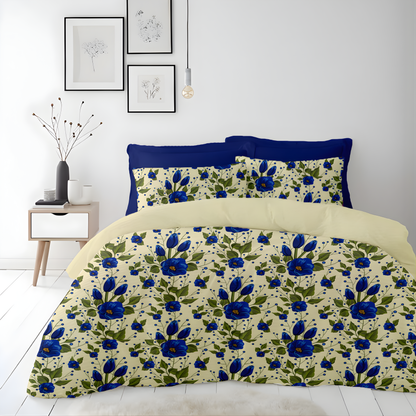 Garden Grace Duvet Cover Set 6pcs - Sapphire
