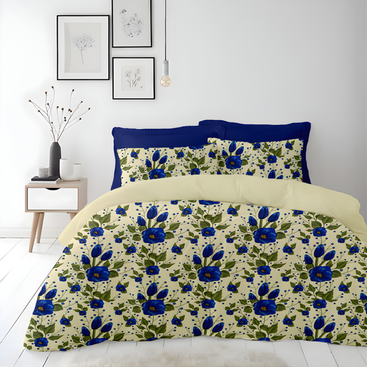 Garden Grace Duvet Cover Set 6pcs - Sapphire