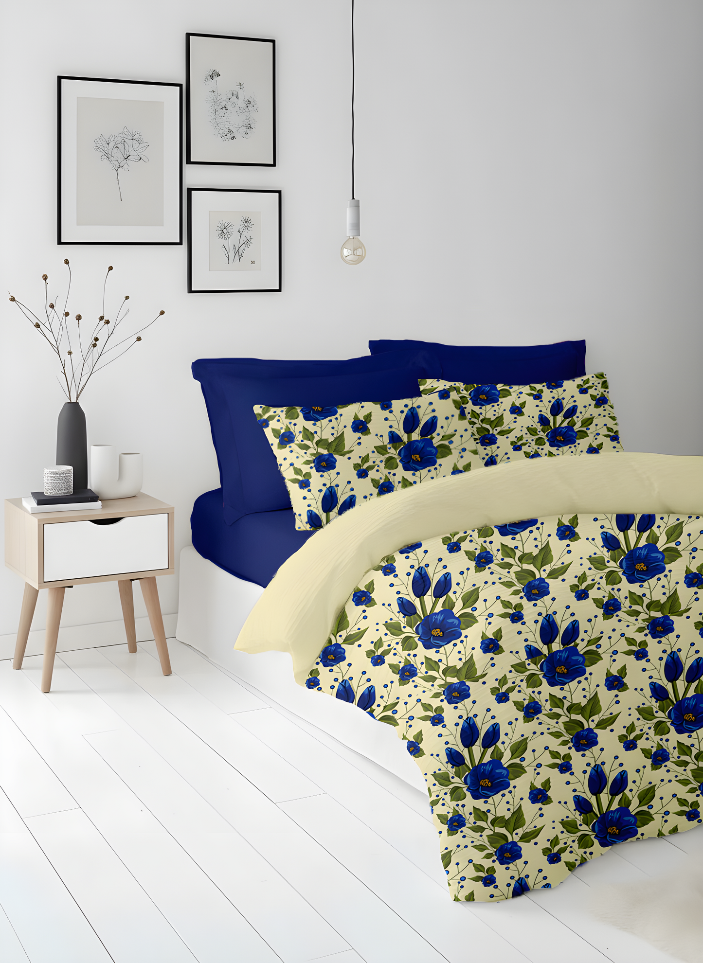 Garden Grace Duvet Cover Set 6pcs - Sapphire