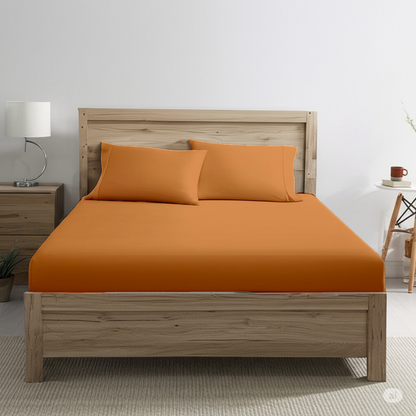 Fitted Sheet - Coral Orange