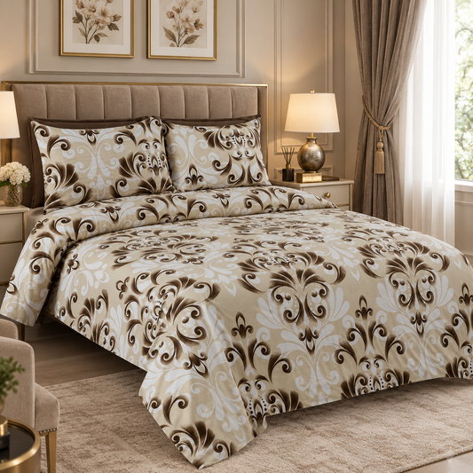 Eternal Bloom Printed Bedsheet