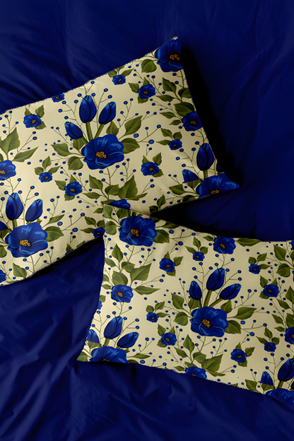 Garden Grace Duvet Cover Set 6pcs - Sapphire