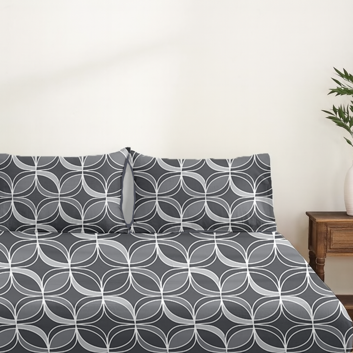 Fitted sheet - Geometric Grey