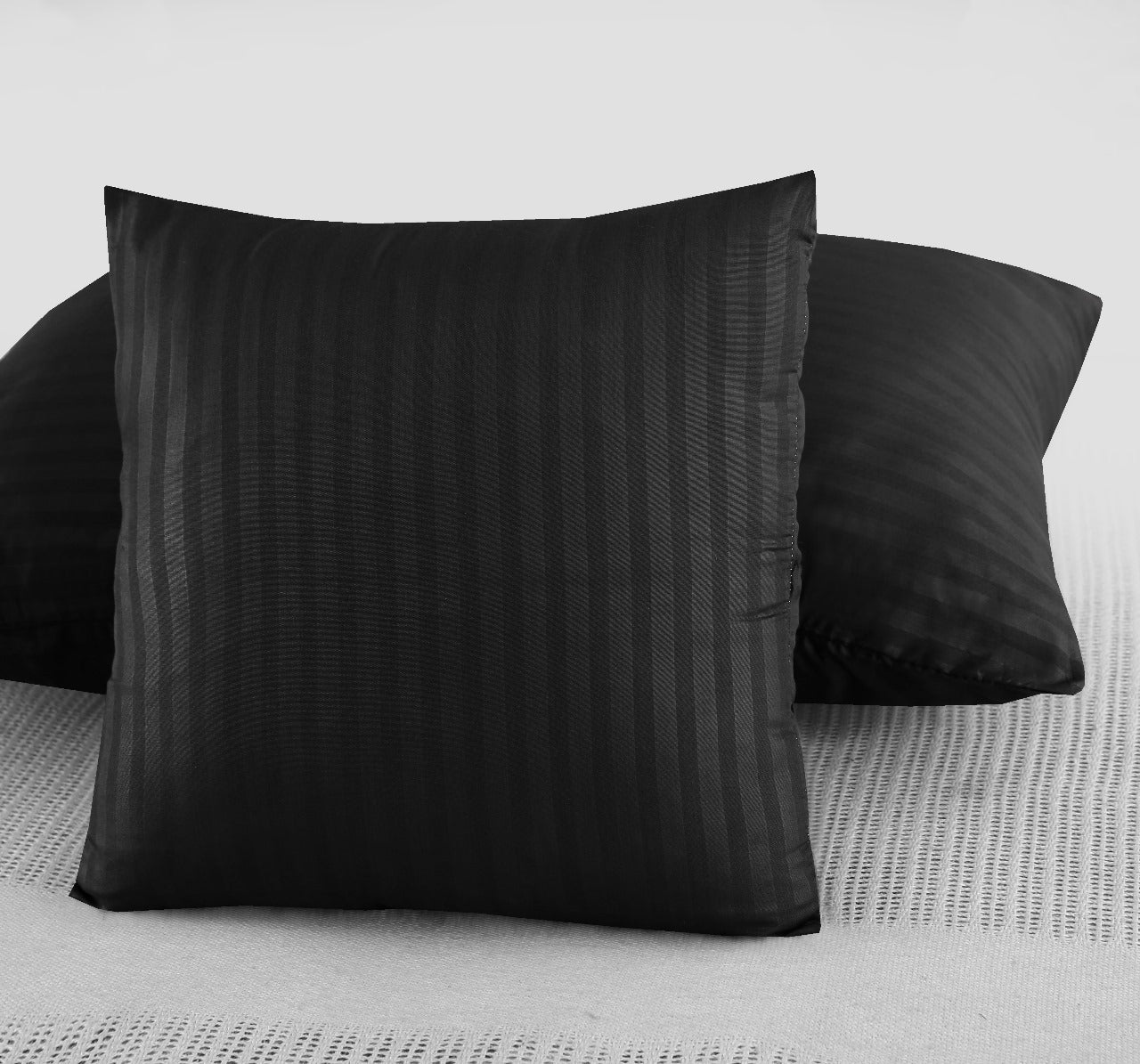 Polyester Black Satin Stripe Bedsheet