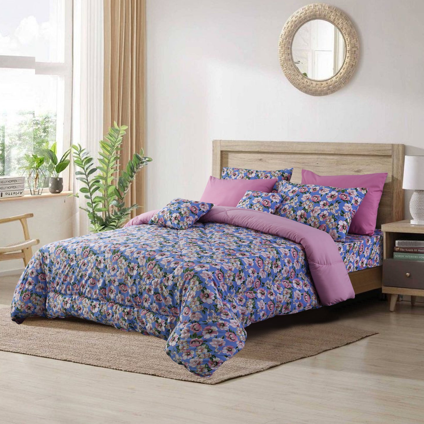 Comforter Set 8pcs- Petal Pink