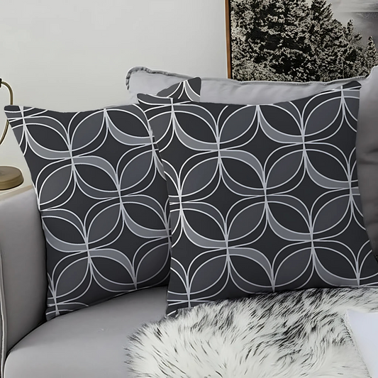 Geometric Grey Cushion Covers