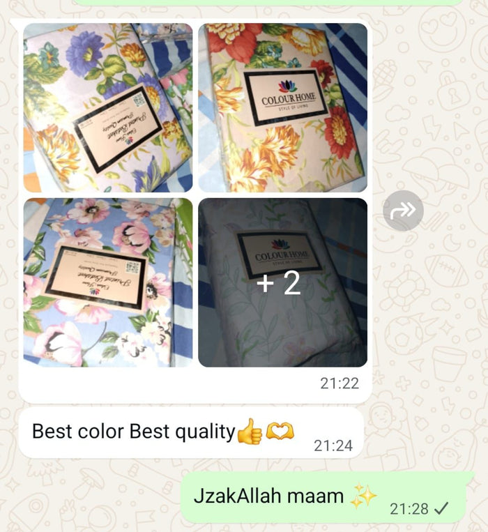 Customer feedback screenshot shared with Colour Home