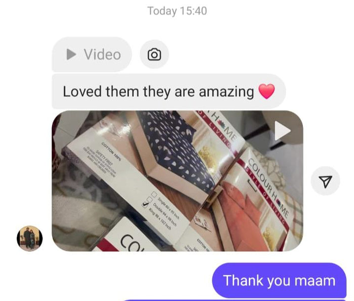 Customer feedback screenshot shared with Colour Home