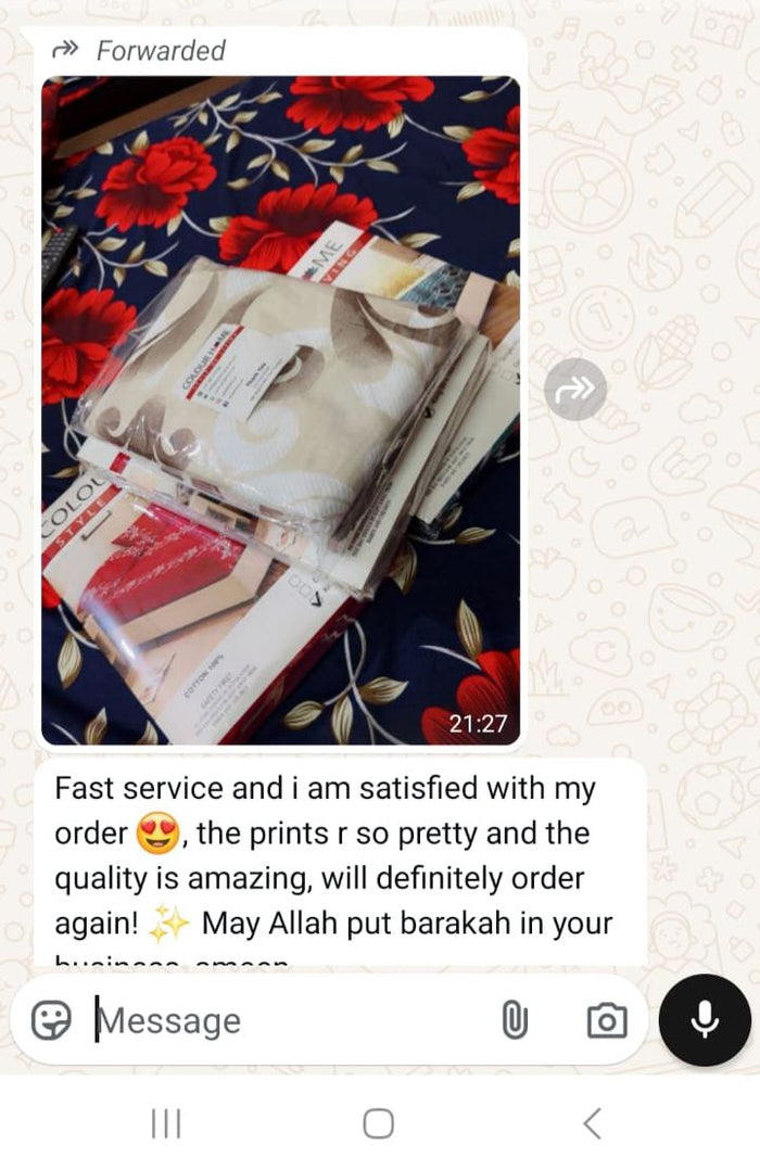 Customer feedback screenshot shared with Colour Home