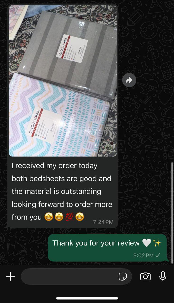 Customer feedback screenshot shared with Colour Home