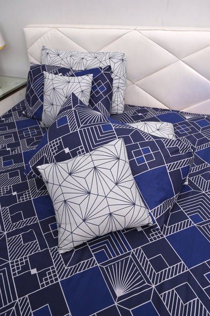 Geometric Stripes Printed Bedsheet Set