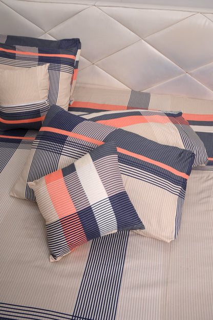 Pastel Stripes Printed Bedsheet Set