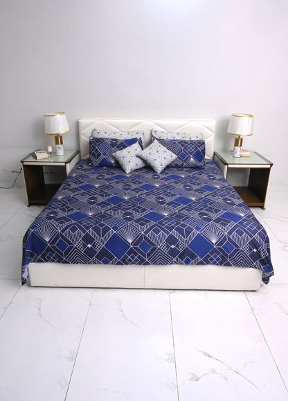 Geometric Stripes Printed Bedsheet Set