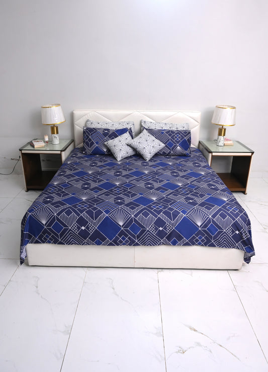 Geometric Stripes Printed Bedsheet Set