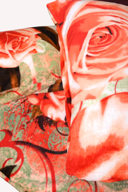 Crimson Rose - 200 GSM fleece bedsheet