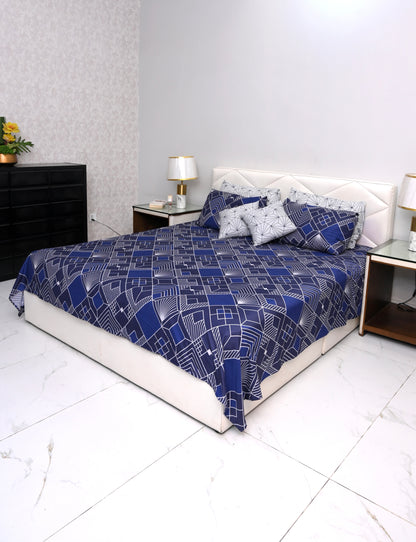 Geometric Stripes Printed Bedsheet Set