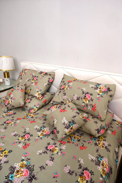 Olive Garden Printed Bedsheet Set