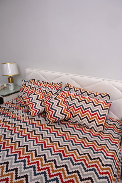 Colour Wave Printed Bedsheet