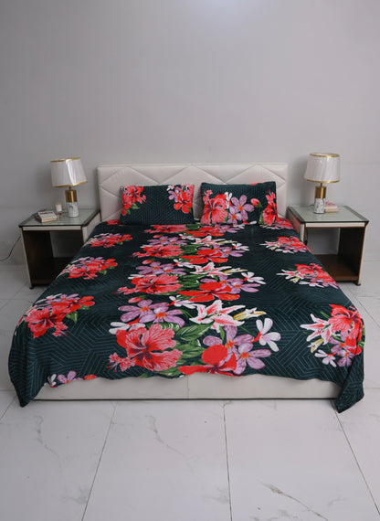 Emerald Geometric - 200 GSM fleece bedsheet