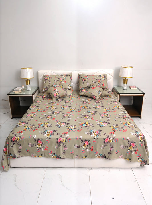 Olive Garden Printed Bedsheet Set